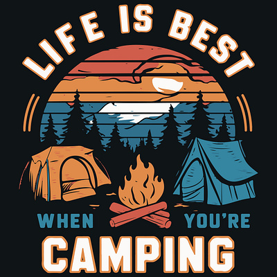 Camping Graphic Design design graphic design illustration motivational quotes tshirt artwork vector graphic