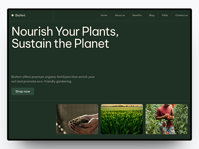 Biofert - Organic Fertilizers Website branding design graphic design landing page natural organic sustainable ui web design website