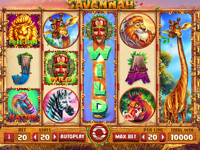 The slot machine reels for the African themed casino machine by Slotopaint  on Dribbble