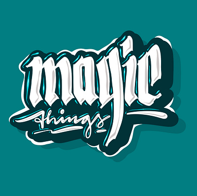 MAGIC THINGS branding design graffiti graphic design handstyle harmony illustration ipad lettering logo love magic procreate sticker streetart streetwear typography vector