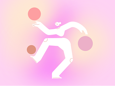 Managing life in 2024 abstract affinity character character design design flat geometrical girl gradient illustration juggling management overload person vector woman