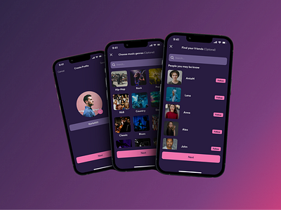 Music App - Create Profile app create profile ui ux