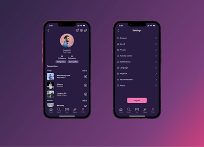 Music App - Profile app design profile ui ux
