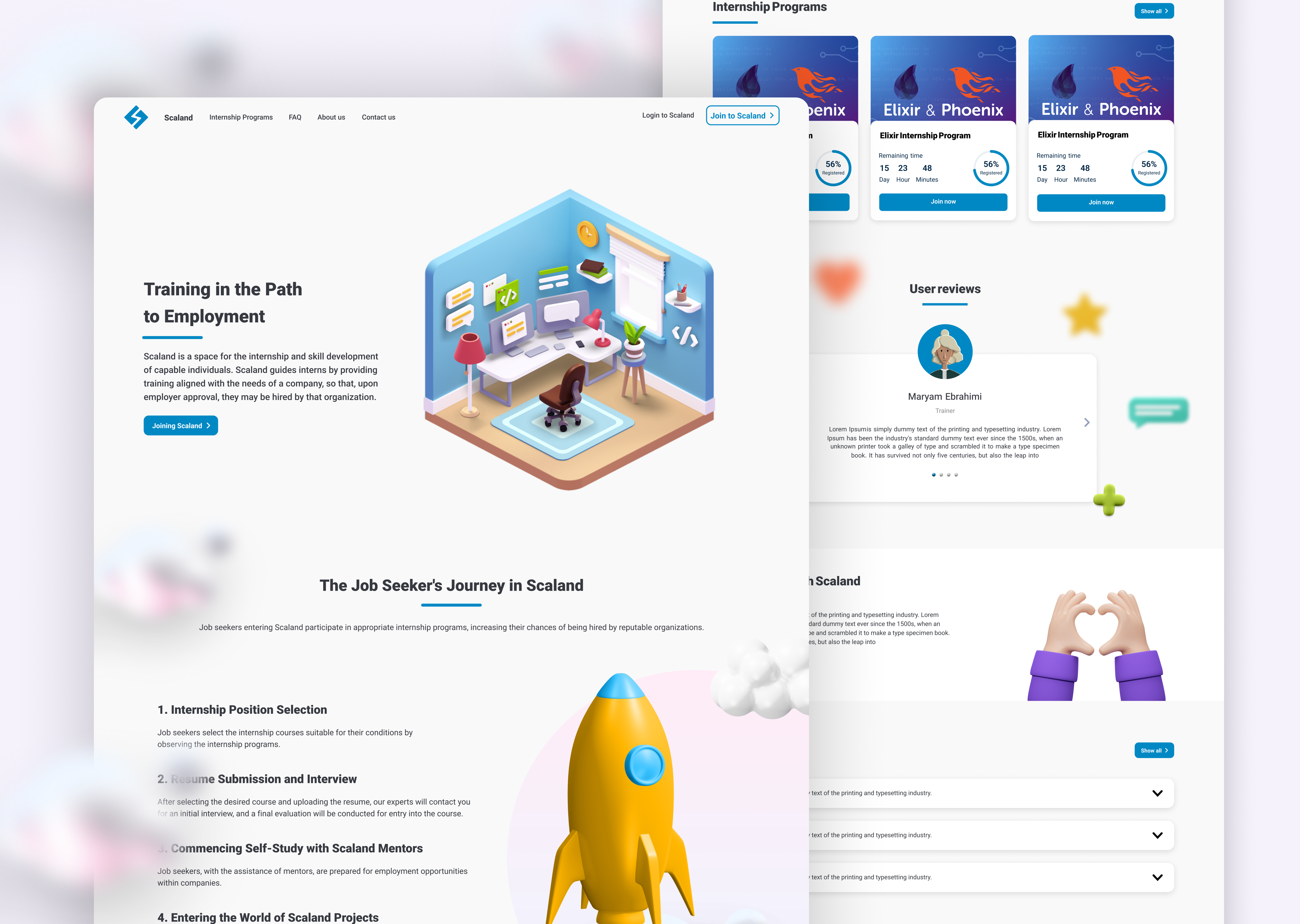 Internship Programs Landing Page 3d 3d landing page 3ddesign creativedesign graphic design internship landing page landingpagedesign moderndesign program programer startup talentnurturing ui ux vcplatform web web design web layout website