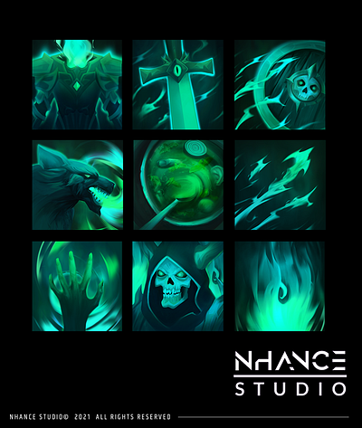 Icons for N-hance Studio design fantasy art game art gamedev icon icons illustartion interface ui