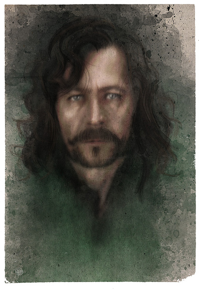 Sirius Black azkaban harry potter hogwarts illustration illustrator photoshop portrait procreate wizards