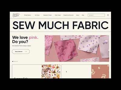 E-commerce Family Fabrics Website e commerce design online store design ui ui ux design web design