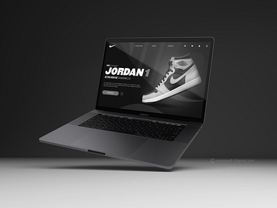 Nike Air Jordan Landing Page UI design graphic design graphics home page ui design landing page ui landing page ui design laptop ui mockup mockup nike jordan ui ui design ui mockup uiux uiux design website ui