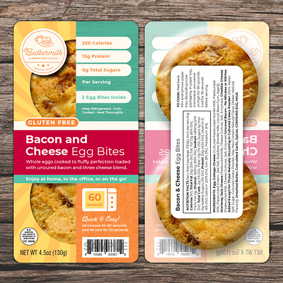 Buttermilk Egg Bite Packaging Design Mockup breakfast food food packaging identity logo design packaging design
