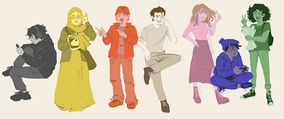 "Algerian students personality quiz" characters character design character illustration digital art drawing illustration