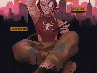 Spiderverse themed Illustration and poster character design design digital art drawing graphic design illustration poster poster art poster design