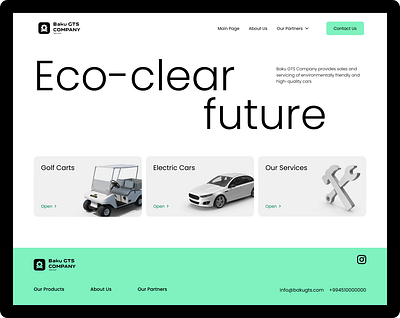 Electric Car Website Landing Page graphic design ui ux