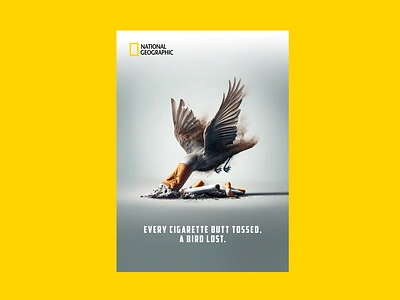 PUBLICITY - CIGARETTE BUTT bird branding butt cigarette design graphic design icon identity illustration logo marks national geographic publicity symbol ui