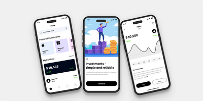Invest Mate - Stock Trading Mobile App. 3d animation graphic design logo ui