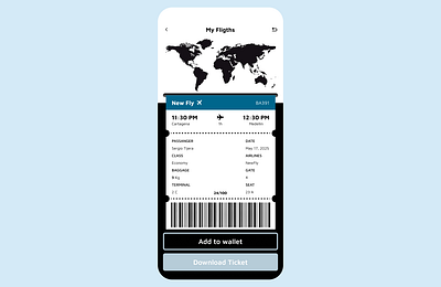 Boarding Pass -Daily UI - Challenge #024 boarding pass figma graphic design ui ux