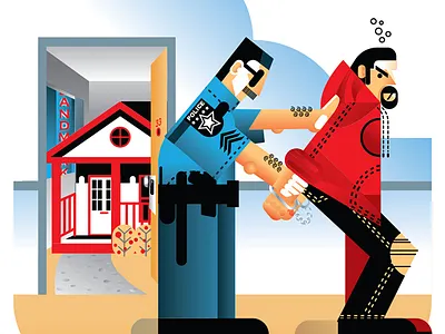 Eviction Notice editorial humor illustration illustrator people vector