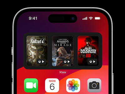 Xbox App Widgets Concept design figma game gaming ios play widget xbox