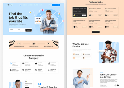 Job Finder landing page attractivedesign branding design interactive design job jobfinderweb landingpage uiux userexperiance uxdesign vacancy webdesign work