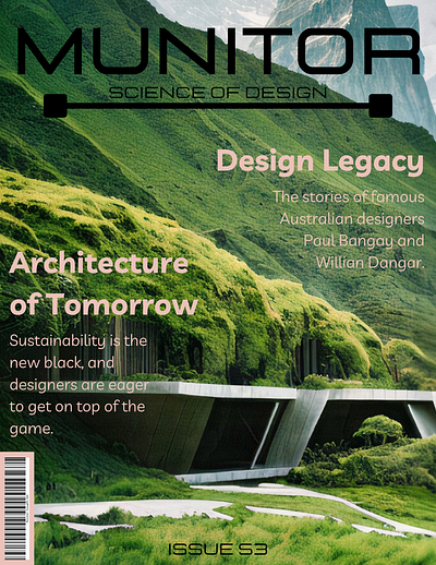Munitor - Magazine Design black branding graphic design green magazine munitor pink science of design