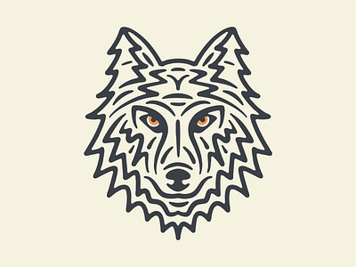 Wolf branding eye eyes illustration trailwolf tree trees wolf