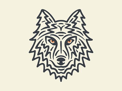 Wolf branding eye eyes illustration trailwolf tree trees wolf