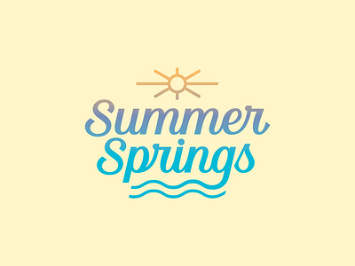 Summer Springs branding business card customlogo design graphic design icon lettering logo script spring springwater sun typography vector water wordmark