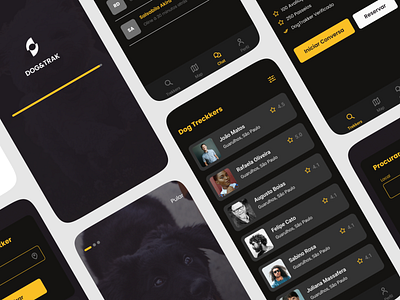 Dog Tracker app design figma minimal mobile ui ux