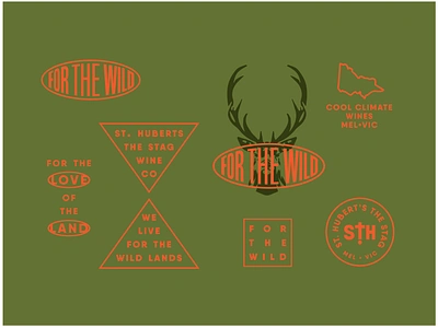 The Stag Kit of Parts australia branding deer environment green icon logo nature orange stag stamp wildlife