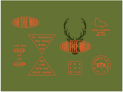 The Stag Kit of Parts australia branding deer environment green icon logo nature orange stag stamp wildlife