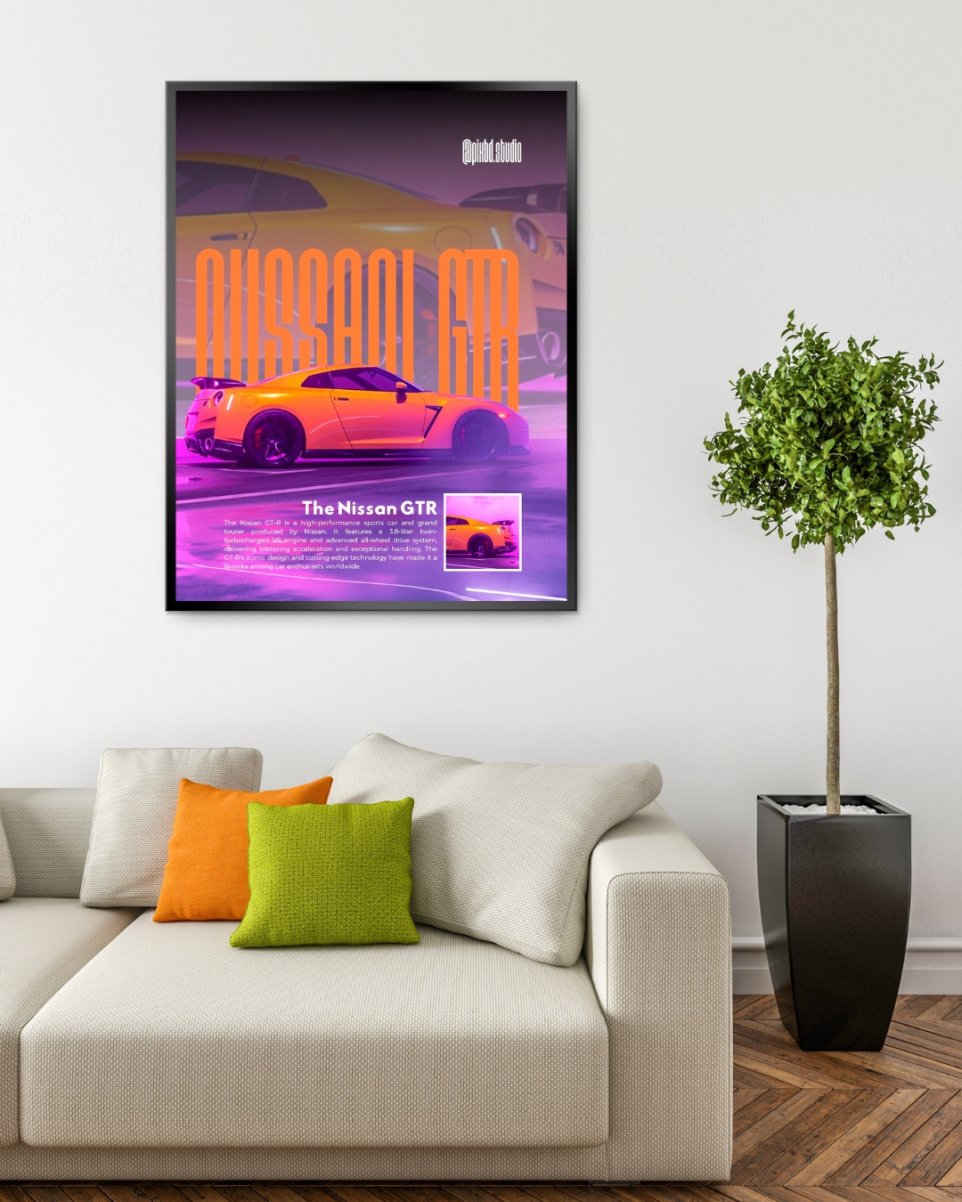 Nissan GTR Poster Design automotivepsoter carposter carwallpaper design grahpicdesign illustration poster posterdesign sportscarposter