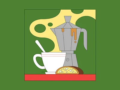 The morning coffee biscotti breakfast coffee coffee cup commercial commercial illustration illustration illustrator italia italian morning percolated coffee percolator vector vector illustration