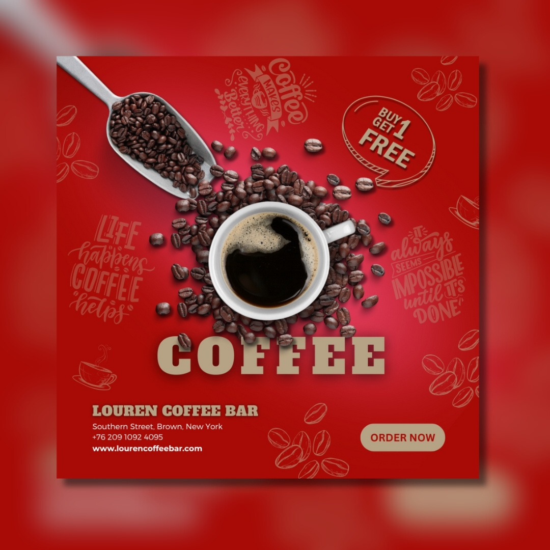 Coffee Shop Social Media Poster design graphic design illustration poster posterdesign