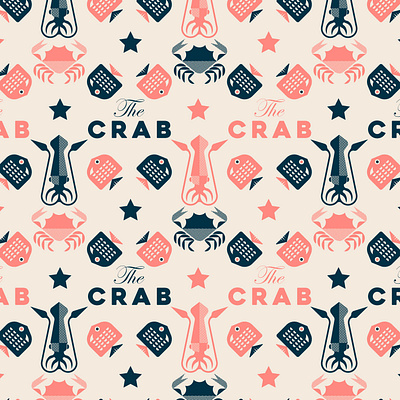 The Crab - fish & Seafood design diseño de logo diseño plano illustration logo logo logodesign design logodesign design brand marca tipografía