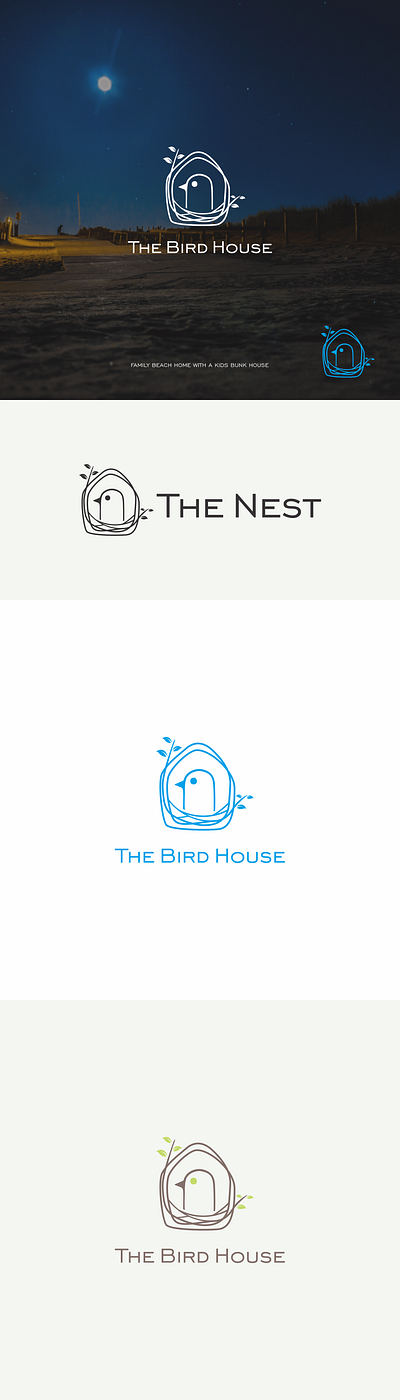 Family Beach Home Logo : The Bird House branding logo