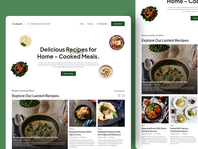 Recipe Website Landing Page culinaryinspiration dribbble landingpage recipewebsite ui uiux webdesign