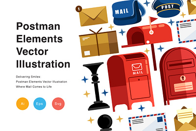 Postman Elements Vector Illustration creative