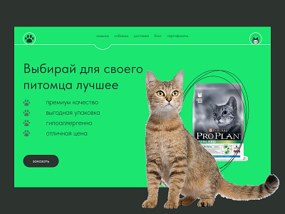Landing page for a pet food store / 01