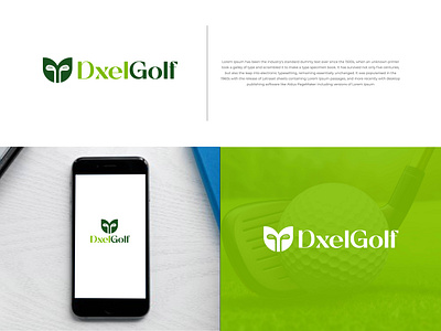 Dxel golf logo design. Sports logo. game logo. dxelgolf esports game golf graphic design illustration logo negative space play player playground sports