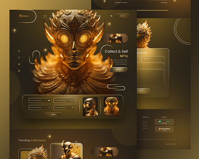 Neftai NFT landing page UIUX design branding design figma frontend design graphic design illustration landing page logo nft ui uiux ux vector website