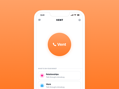 Vent (Home) app branding logo mobile ui
