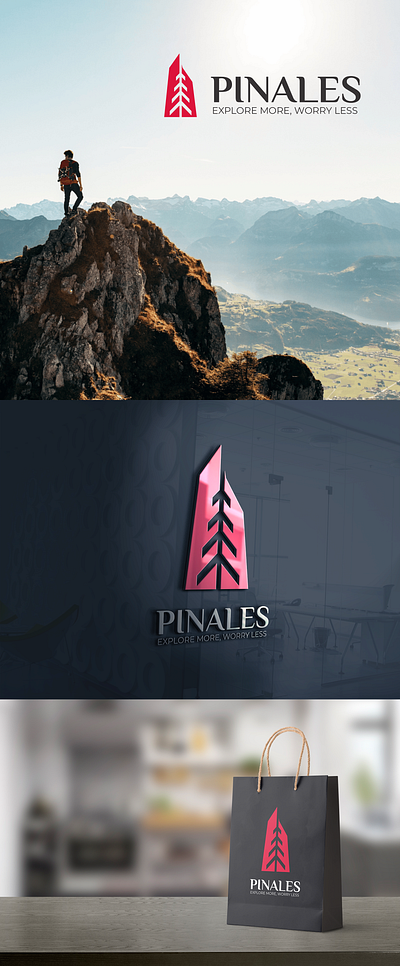 Elegant and Strong Logo For Outdoor brand : Pinales branding graphic design logo