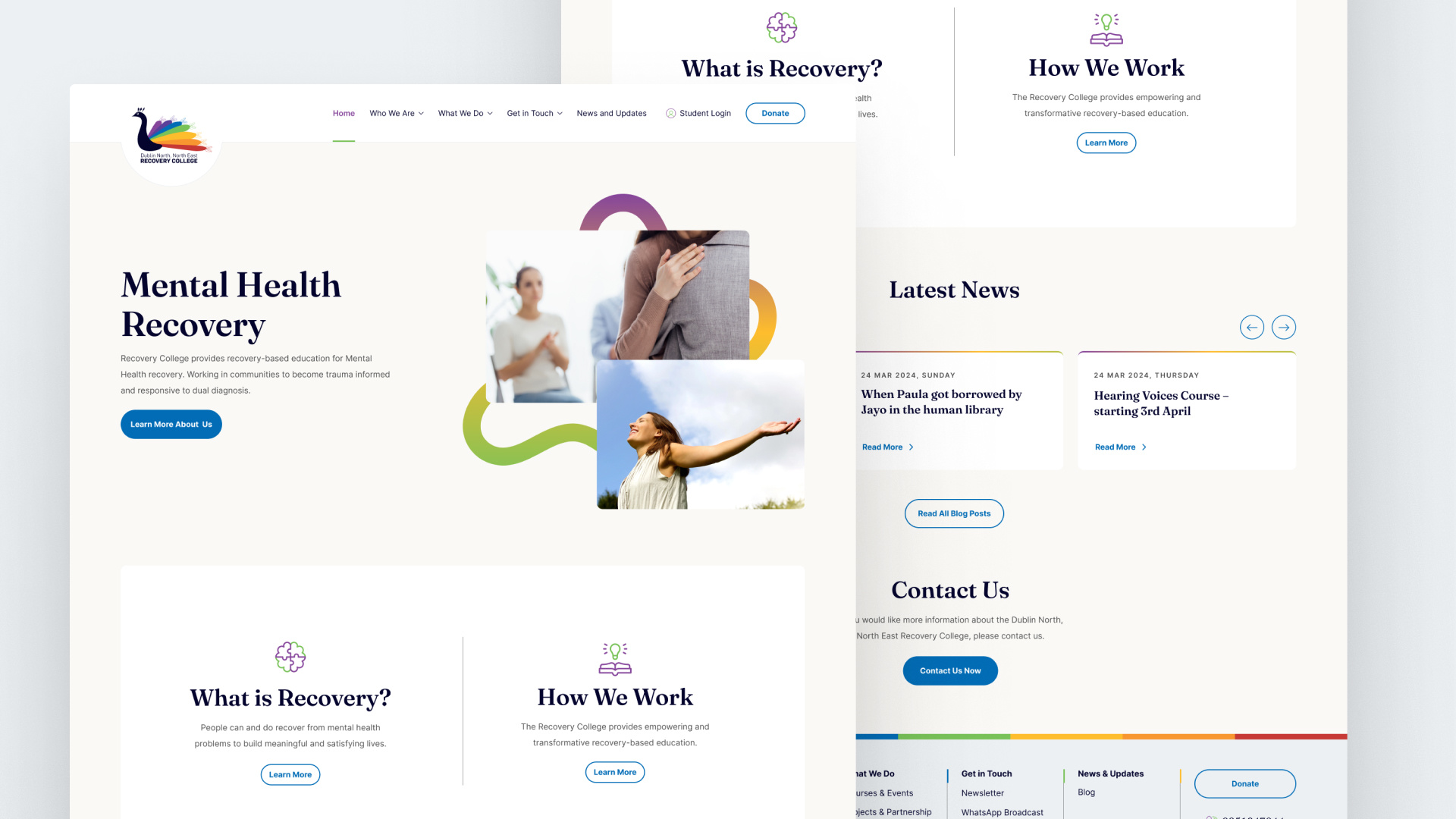 Recovery College Redesign design gradient mental health recovery ui uidesign