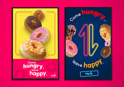 Neon Donuts -Point of Sale Posters branding graphic design poster poster design