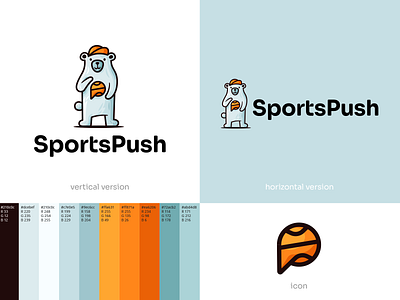 SportsPush ball basketball bear brand branding character design elegant graphic design illustration logo logo design logo designer logotype mark mascot modern sign sport