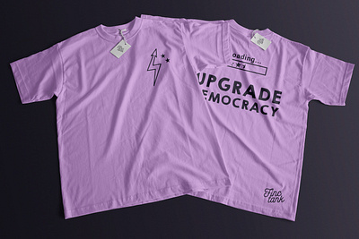 Upgrade Democracy - Politics Podcast Merch apparel art direction brand identity branding design graphic design logo logo design merch merchandise podcast politics purple tshirt