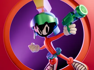 Marvin the Martian 3d character fan art fanart illustration looney tunes marvin the martian noai series show stylized