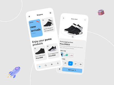 Store Shoes - Mobile app app uiux branding clean ecommerse inspiration ios minimal mobile app mobile application modren online store puma shoes shoes shoes app shoes store store trending ui uiux ux