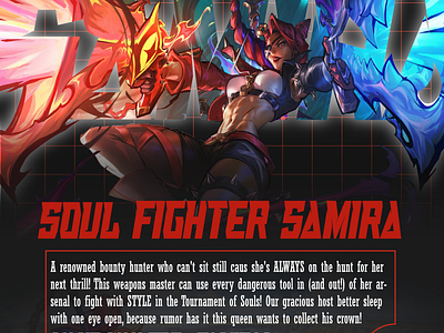 Soul Fighter Samira Lore game poster graphic design poster