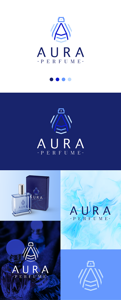 Aura Logo Design - Perfume Brand brand identity branding elegant logo lettermark logo logos luxury minimalist modern logo perfume perfume brand perfume logo symbol timeless logo