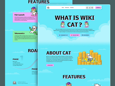 WikiCat - Meme Coin Landing Page. blockchain cat coin coin website crypto meme cryptocurrency landing page meme meme cat meme coin meme coin home page meme coin landing page meme coin ui meme interface meme token meme website meme wikicat meme work pepe coin wikicat wikicat meme